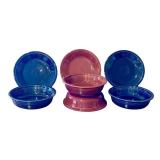 LR - Set of 4 Fiesta Bowls and 3 Bread Plates