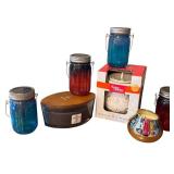 K - Decorative Candle Collection with WoodWick Trilogy, Mason Jar Candles, and Candle Holder
