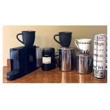 K - Breville Coffee Maker with Cuisinart Grinder, Storage Canisters, and Assorted Mugs Set