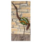 SY - Decorative Metal Crane Garden Sculpture with Stained Glass Mosaic