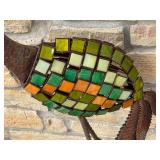 SY - Decorative Metal Crane Garden Sculpture with Stained Glass Mosaic