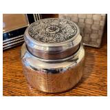 LR - Home Decor Collection with 2 Silver Picture Frames, Glass Candle Holder, and Anthropologie Candle