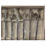 Set of 24 Sudha Silver Metal Animal Cocktail Stir Sticks in Original Boxes