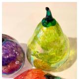 LR - Set of 3 Hand-Blown Art Glass Fruit Sculptures