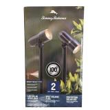 Tommy Bahama 2-Pack LED Solar Spotlights with Smart Focus