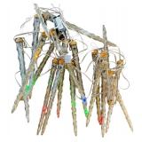 G - String of Hanging Lighted Icicle Decorations with Multicolor LEDs