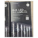 2 Boxes of GE 6 Count LED 18-Inch Cascading Icicle Lights