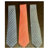 Set of 3 Vineyard Vines Silk Ties with Butterfly, Flower, and Watermelon Patterns