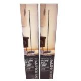 Set of 2 Hampton Bay Calero 50 in Matte Black Floor Lamps