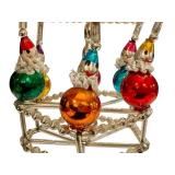 Vintage Glass Carousel Ornament with Colorful Clown Figures