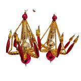 Pair of Christopher Radko Palais Royal Beaded Chandelier Ornaments