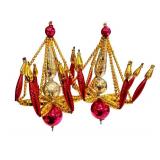 Pair of Christopher Radko Palais Royal Beaded Chandelier Ornaments