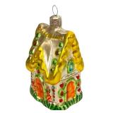 Christopher Radko Glass Gingerbread House Christmas Ornament