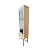 SB - Tall Wood Storage Cabinet with Black Door Panel