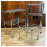 BS - Set of 3 Chrome Metal NSF Wire Storage Racks