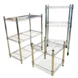 BS - Set of 3 Chrome Metal NSF Wire Storage Racks