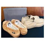 BS - Lot of 2 Casual Shoes: Hush Puppies Moccasin Slippers & Crocs Canvas Slip-Ons