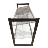 20 x 35 x 13" - Two-Tier Metal Mesh Shoe Rack with Brown Frame