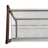 20 x 35 x 13" - Two-Tier Metal Mesh Shoe Rack with Brown Frame