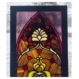 LR - Stunning Stained Glass Panel in Wooden Frame
