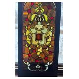 LR - Stunning Stained Glass Panel in Wooden Frame