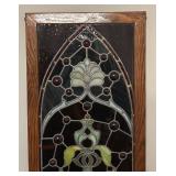 LR - Stunning Stained Glass Panel in Wooden Frame
