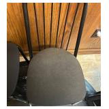 BS - Pair of Black Metal Dining Chairs with Cushioned Seats