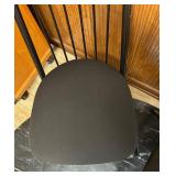 BS - Pair of Black Metal Dining Chairs with Cushioned Seats