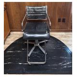 BS - Koken Adjustable Salon Chair with Black Vinyl Upholstery and Floor Mat