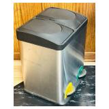BS - Dual Compartment Stainless Steel Recycling and Trash Bin with Pedal Lids
