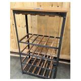 Metal and wood wine rack