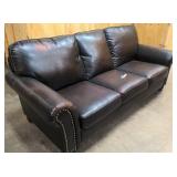 Dark brown leather couch