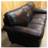 Dark brown leather couch