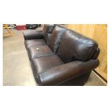 Dark brown leather couch