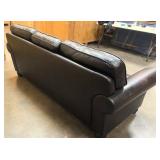 Dark brown leather couch