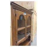 Solid wood and glass corner cabinet