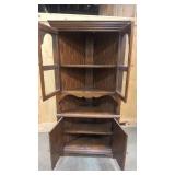 Solid wood and glass corner cabinet