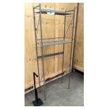 Over the toilet metal shelf and toilet paper holder