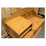 Amish Solid wood Oak entryway Storage Bench