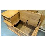 Amish Solid wood Oak entryway Storage Bench