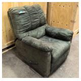 Green microfiber recliner