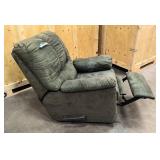 Green microfiber recliner