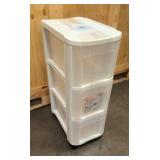 3 drawer rolling plastic storage