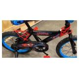 Spiderman kids bike with training wheels