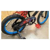 Spiderman kids bike with training wheels