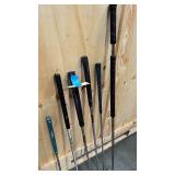 6 misc putters = taylor made, and oddessy misc sizes