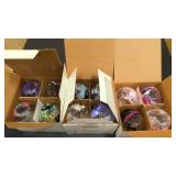 3 boxes of 4 stemless Vienna wine glasses hand painted