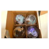 3 boxes of 4 stemless Vienna wine glasses hand painted