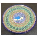 Colorful Painted Serving Platter Hand Made in Poland