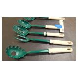 Set of green utensils